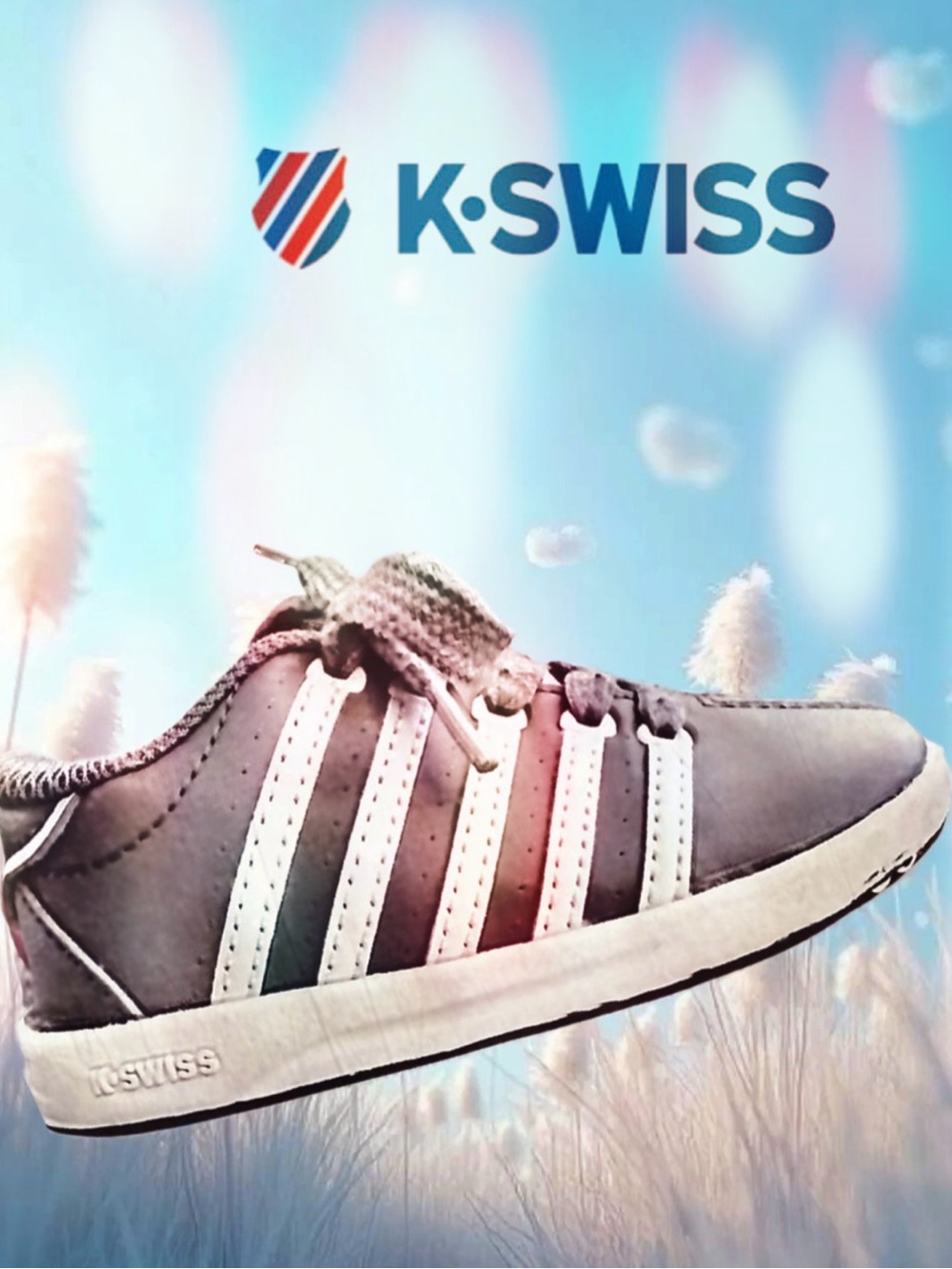 K-Swiss Kids Gray and White Sneakers